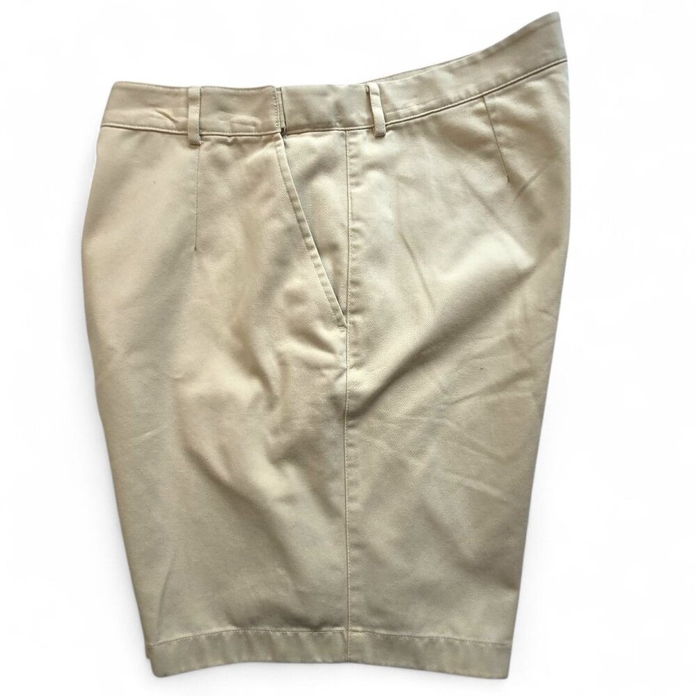 L.L.Bean Classic Fit Cotton Khaki Shorts Adjustable Waist Size 14 Beige - Picture 9 of 12